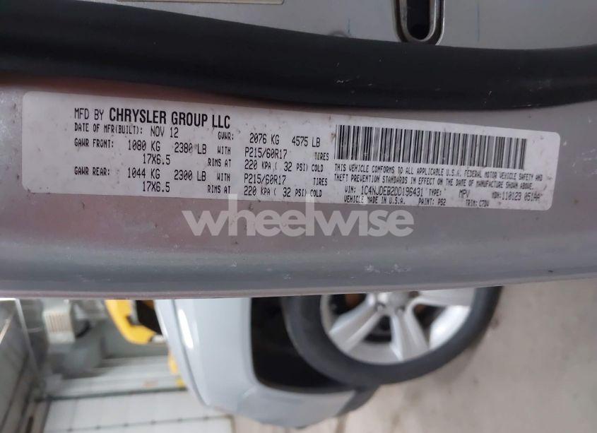 Photo 9 of 2013 Jeep Compass LATITUDE (VIN 1C4NJDEB2DD196431)