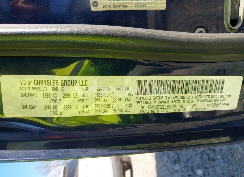 Photo 9 of 2014 Jeep Compass LATITUDE (VIN 1C4NJDEB2ED500729)