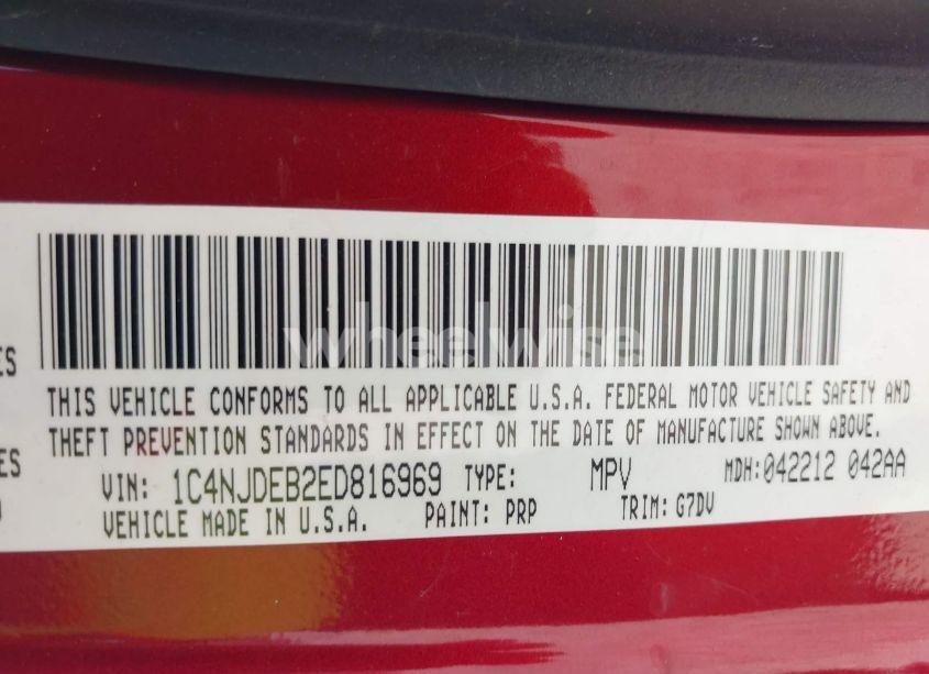 Photo 9 of 2014 Jeep Compass LATITUDE (VIN 1C4NJDEB2ED816969)