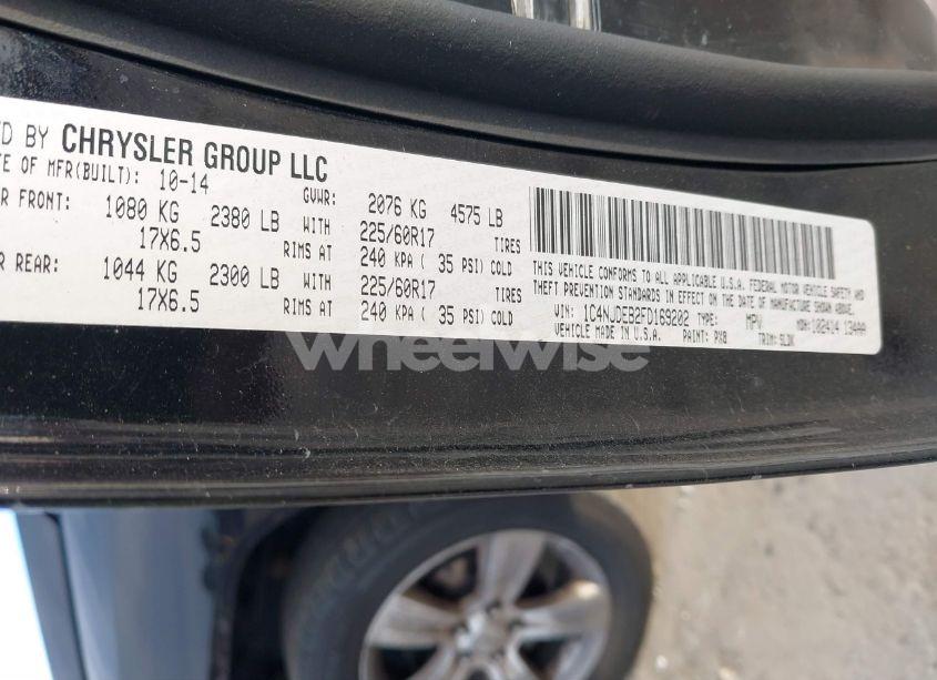 Photo 9 of 2015 Jeep Compass HIGH ALTITUDE EDITION (VIN 1C4NJDEB2FD169202)