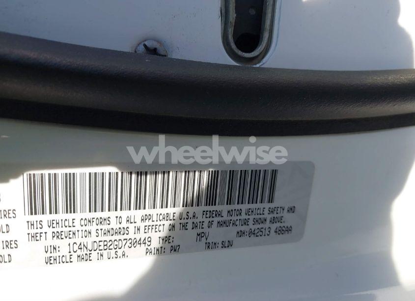 Photo 9 of 2016 Jeep Compass HIGH ALTITUDE EDITION (VIN 1C4NJDEB2GD730449)