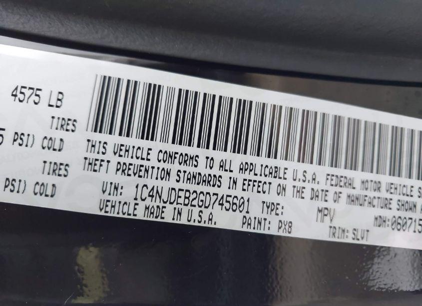 Photo 9 of 2016 Jeep Compass HIGH ALTITUDE EDITION (VIN 1C4NJDEB2GD745601)