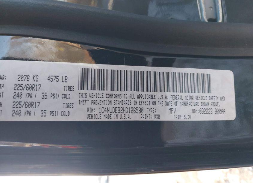 Photo 9 of 2017 Jeep Compass HIGH ALTITUDE 4X4 (VIN 1C4NJDEB2HD126580)