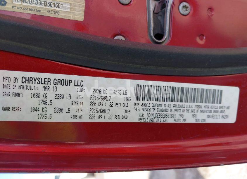 Photo 9 of 2014 Jeep Compass LATITUDE (VIN 1C4NJDEB3ED501601)