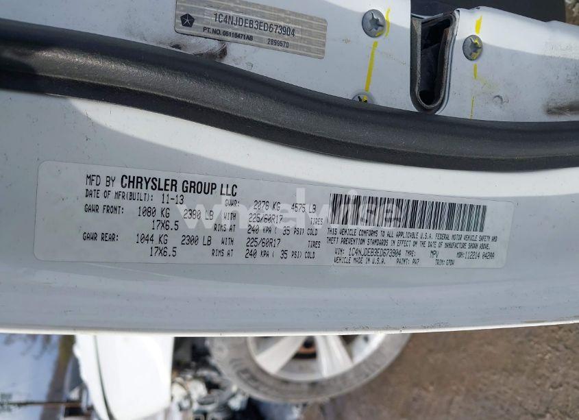 Photo 9 of 2014 Jeep Compass LATITUDE (VIN 1C4NJDEB3ED673904)