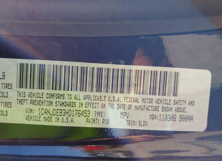 Photo 9 of 2017 Jeep Compass HIGH ALTITUDE 4X4 (VIN 1C4NJDEB3HD176453)