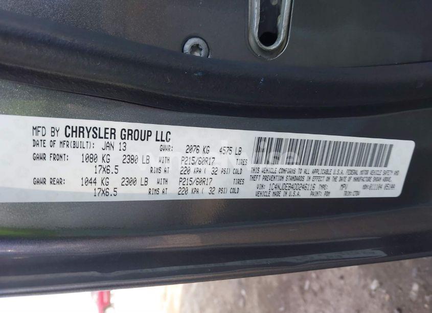 Photo 9 of 2013 Jeep Compass LATITUDE (VIN 1C4NJDEB4DD246116)