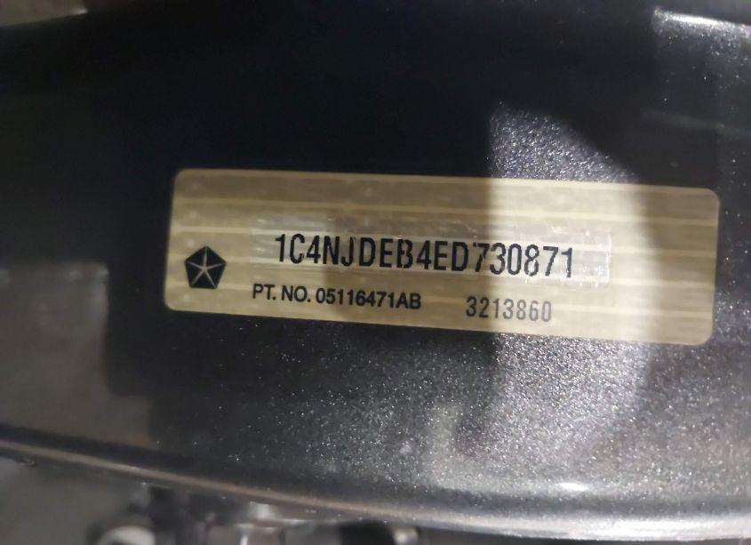 Photo 9 of 2014 Jeep Compass LATITUDE (VIN 1C4NJDEB4ED730871)