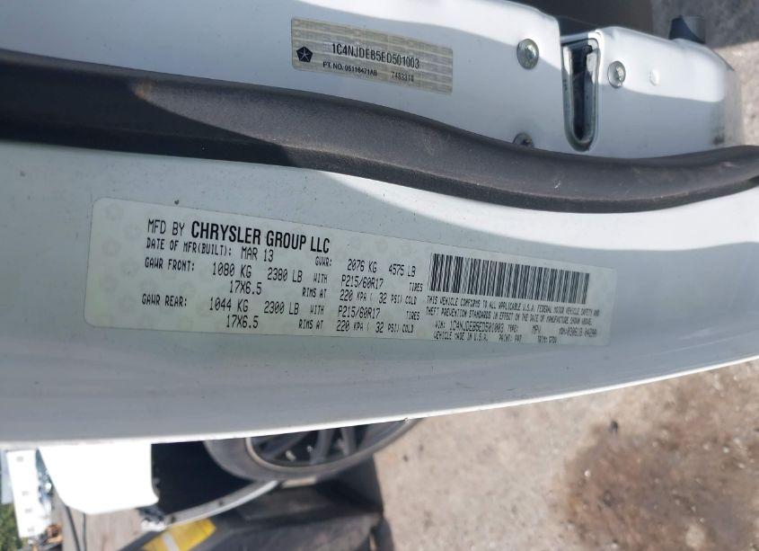 Photo 9 of 2014 Jeep Compass LATITUDE (VIN 1C4NJDEB5ED501003)