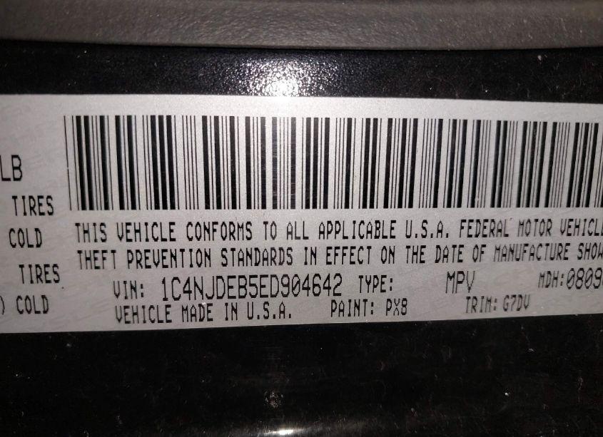 Photo 9 of 2014 Jeep Compass LATITUDE (VIN 1C4NJDEB5ED904642)