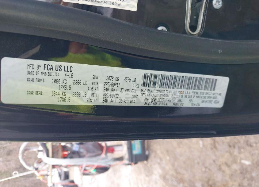 Photo 9 of 2016 Jeep Compass LATITUDE (VIN 1C4NJDEB5GD746760)