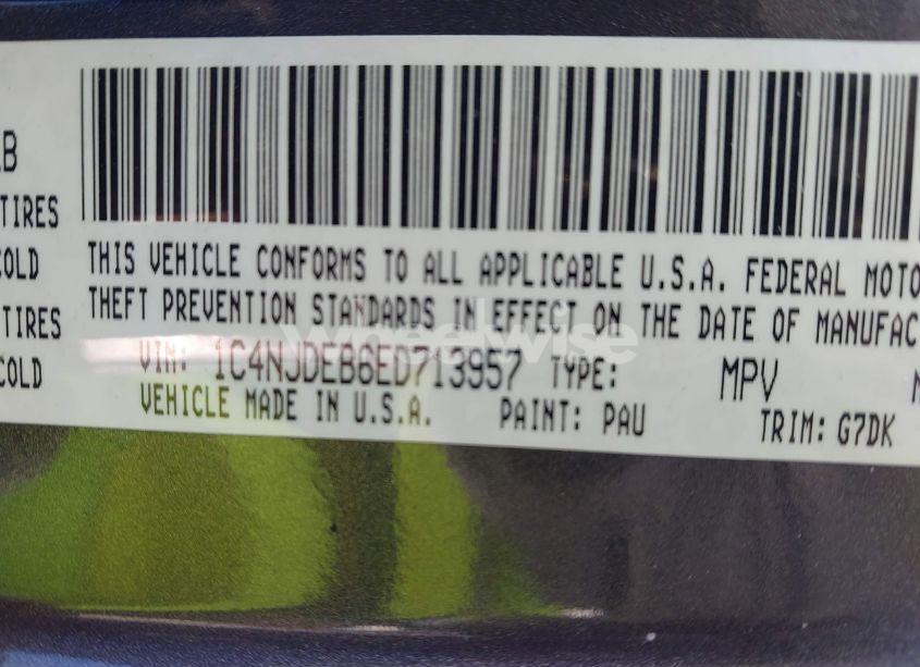 Photo 9 of 2014 Jeep Compass LATITUDE (VIN 1C4NJDEB6ED713957)