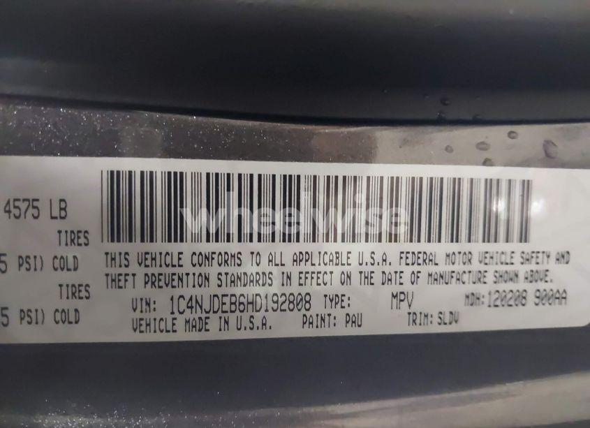 Photo 9 of 2017 Jeep Compass HIGH ALTITUDE 4X4 (VIN 1C4NJDEB6HD192808)