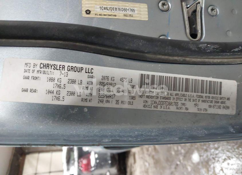 Photo 9 of 2014 Jeep Compass LATITUDE (VIN 1C4NJDEB7ED601765)