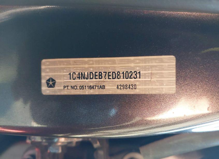 Photo 9 of 2014 Jeep Compass LATITUDE (VIN 1C4NJDEB7ED810231)