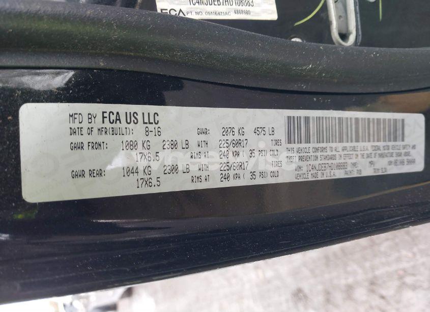 Photo 9 of 2017 Jeep Compass HIGH ALTITUDE 4X4 (VIN 1C4NJDEB7HD108883)