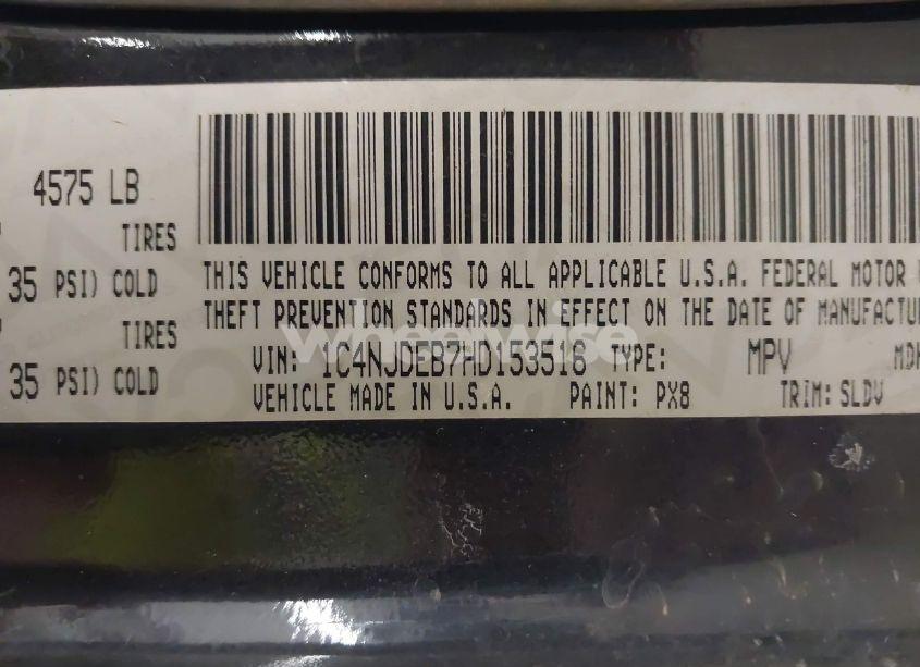 Photo 9 of 2017 Jeep Compass HIGH ALTITUDE 4X4 (VIN 1C4NJDEB7HD153516)