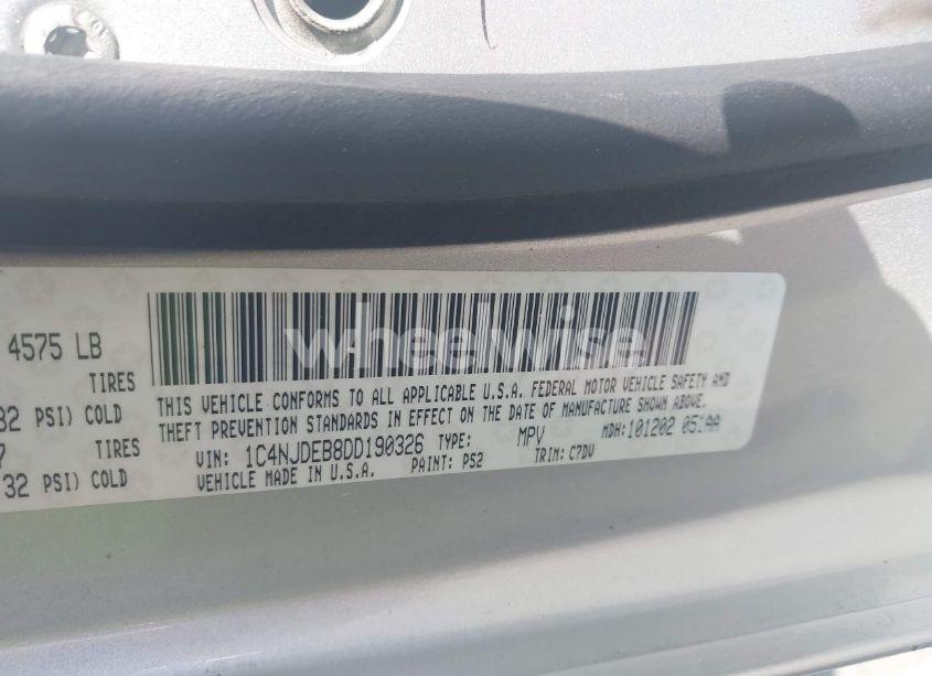 Photo 9 of 2013 Jeep Compass LATITUDE (VIN 1C4NJDEB8DD190326)