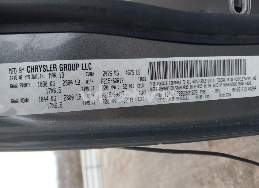 Photo 9 of 2014 Jeep Compass LATITUDE (VIN 1C4NJDEB8ED521679)