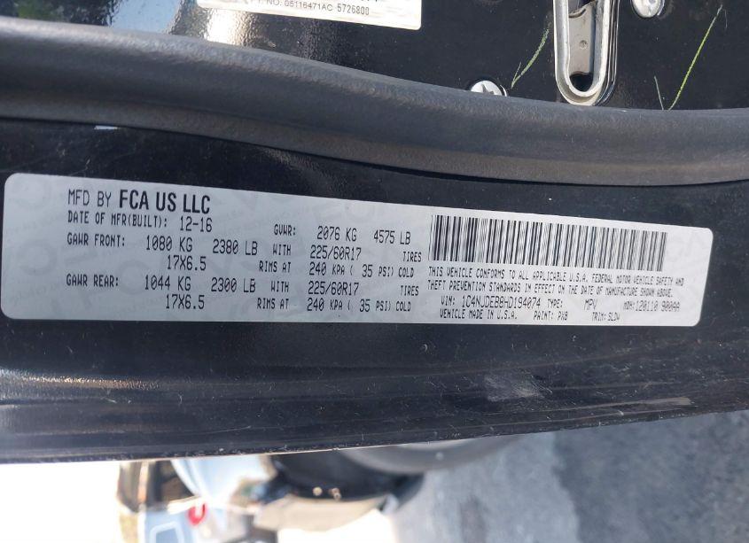 Photo 9 of 2017 Jeep Compass HIGH ALTITUDE 4X4 (VIN 1C4NJDEB8HD194074)