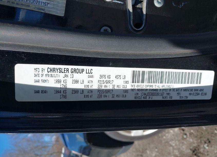 Photo 9 of 2013 Jeep Compass LATITUDE (VIN 1C4NJDEB9DD281167)