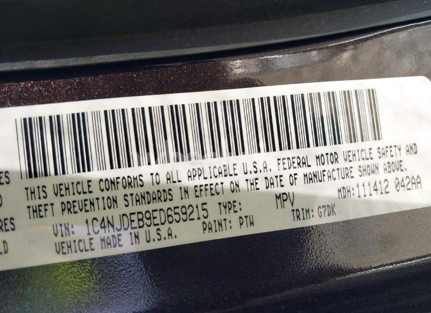 Photo 9 of 2014 Jeep Compass LATITUDE (VIN 1C4NJDEB9ED659215)