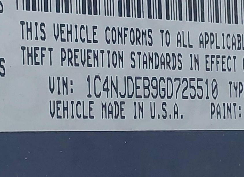 Photo 9 of 2016 Jeep Compass HIGH ALTITUDE EDITION (VIN 1C4NJDEB9GD725510)