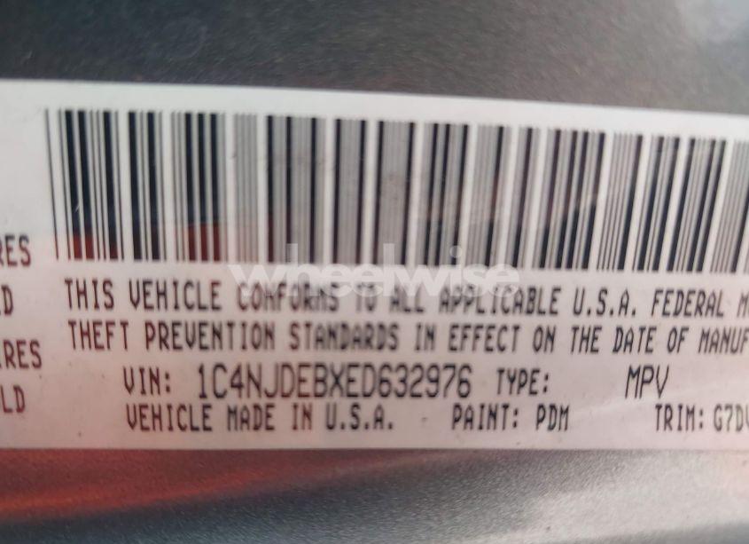 Photo 9 of 2014 Jeep Compass LATITUDE (VIN 1C4NJDEBXED632976)