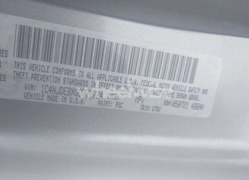 Photo 9 of 2016 Jeep Compass LATITUDE (VIN 1C4NJDEBXGD772724)