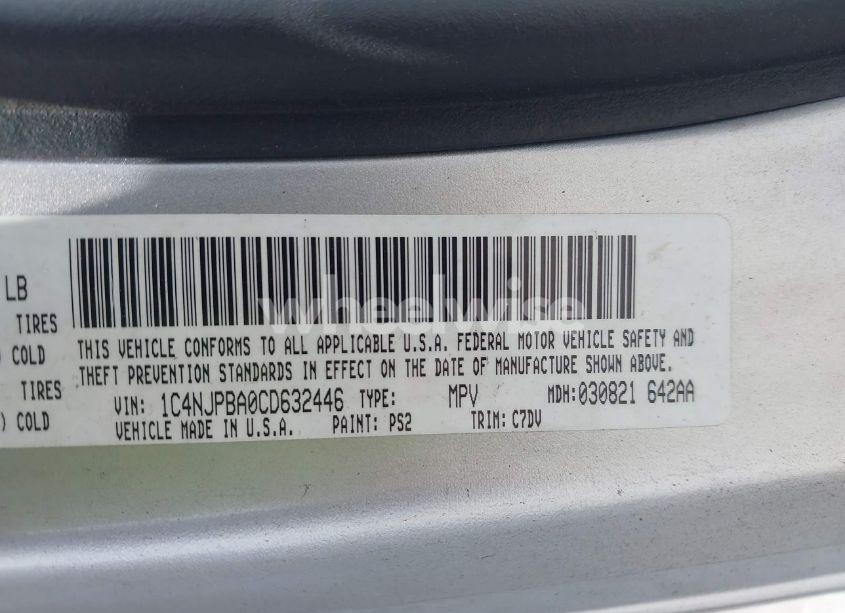 Photo 9 of 2012 Jeep Patriot SPORT (VIN 1C4NJPBA0CD632446)