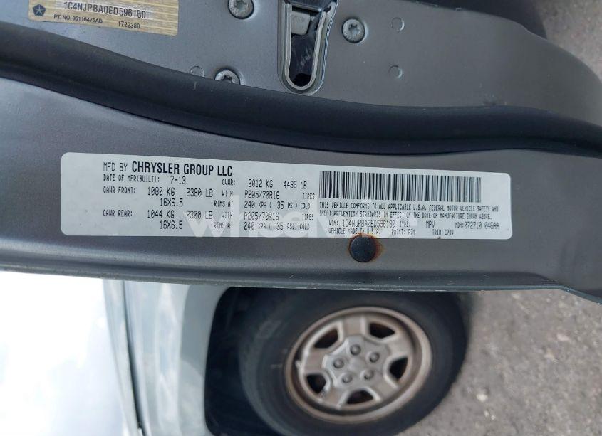 Photo 9 of 2014 Jeep Patriot SPORT (VIN 1C4NJPBA0ED596180)