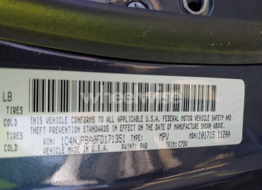 Photo 9 of 2015 Jeep Patriot ALTITUDE EDITION (VIN 1C4NJPBA0FD171351)