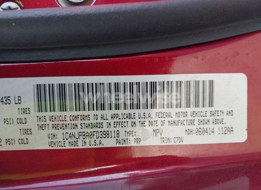 Photo 9 of 2015 Jeep Patriot ALTITUDE EDITION (VIN 1C4NJPBA0FD398118)