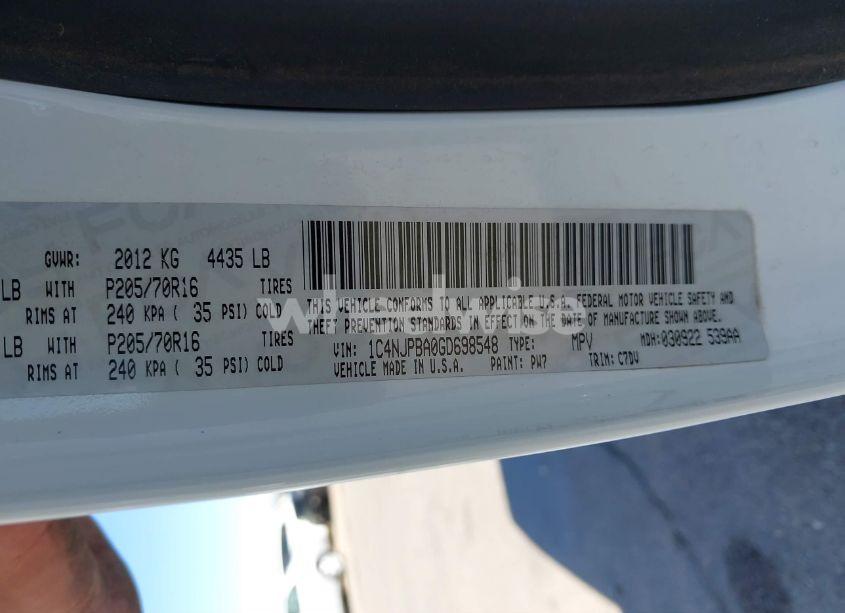 Photo 9 of 2016 Jeep Patriot SPORT (VIN 1C4NJPBA0GD698548)