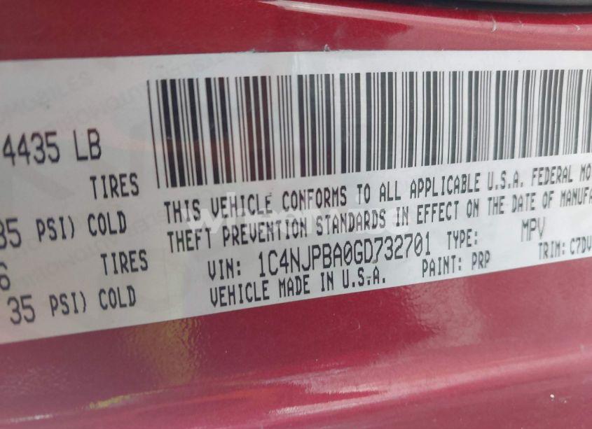 Photo 9 of 2016 Jeep Patriot SPORT (VIN 1C4NJPBA0GD732701)