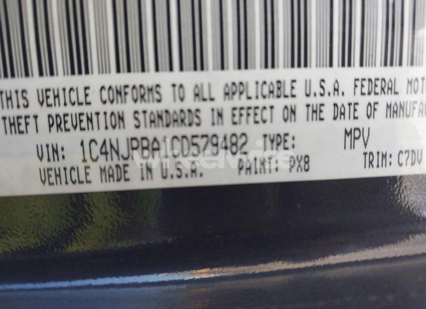 Photo 9 of 2012 Jeep Patriot SPORT (VIN 1C4NJPBA1CD579482)