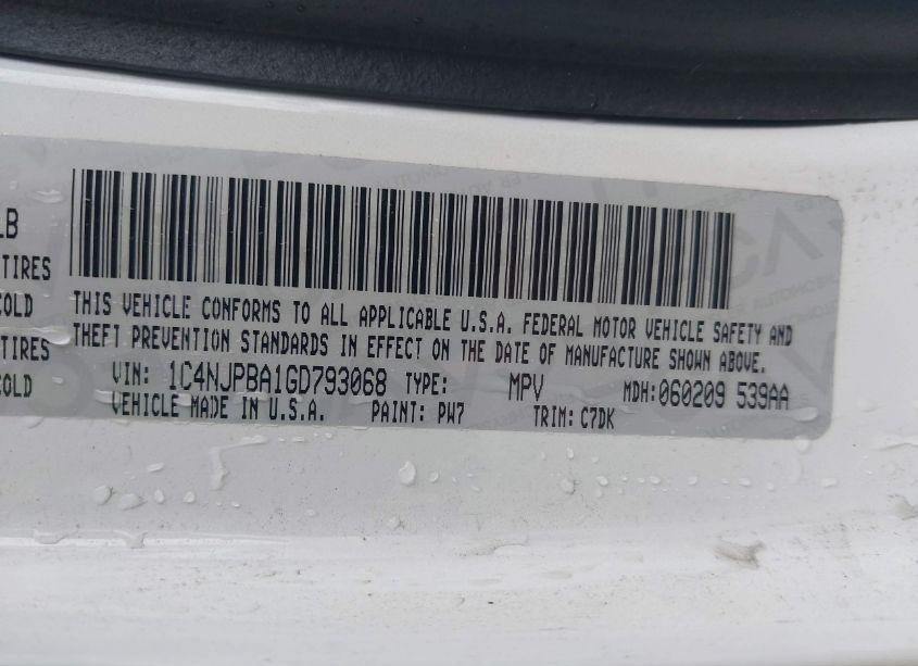 Photo 9 of 2016 Jeep Patriot SPORT (VIN 1C4NJPBA1GD793068)