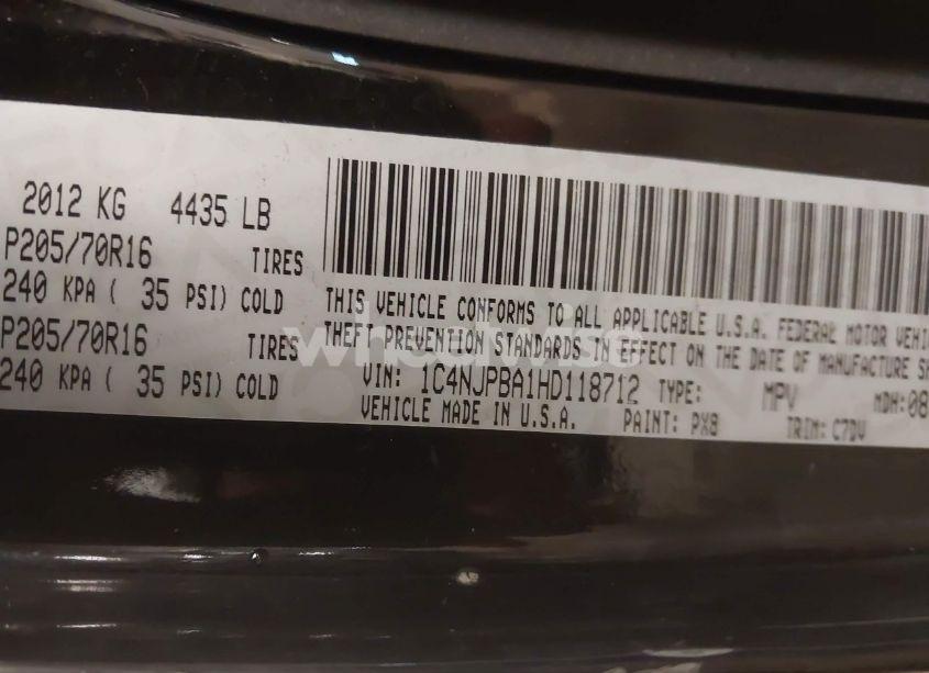 Photo 9 of 2017 Jeep Patriot SPORT FWD (VIN 1C4NJPBA1HD118712)