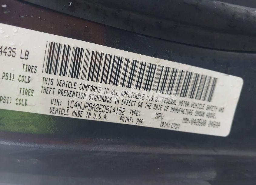 Photo 9 of 2014 Jeep Patriot ALTITUDE (VIN 1C4NJPBA2ED814152)