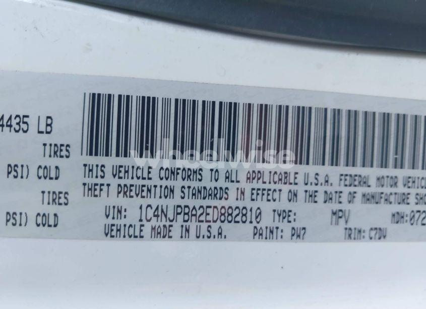 Photo 9 of 2014 Jeep Patriot SPORT (VIN 1C4NJPBA2ED882810)