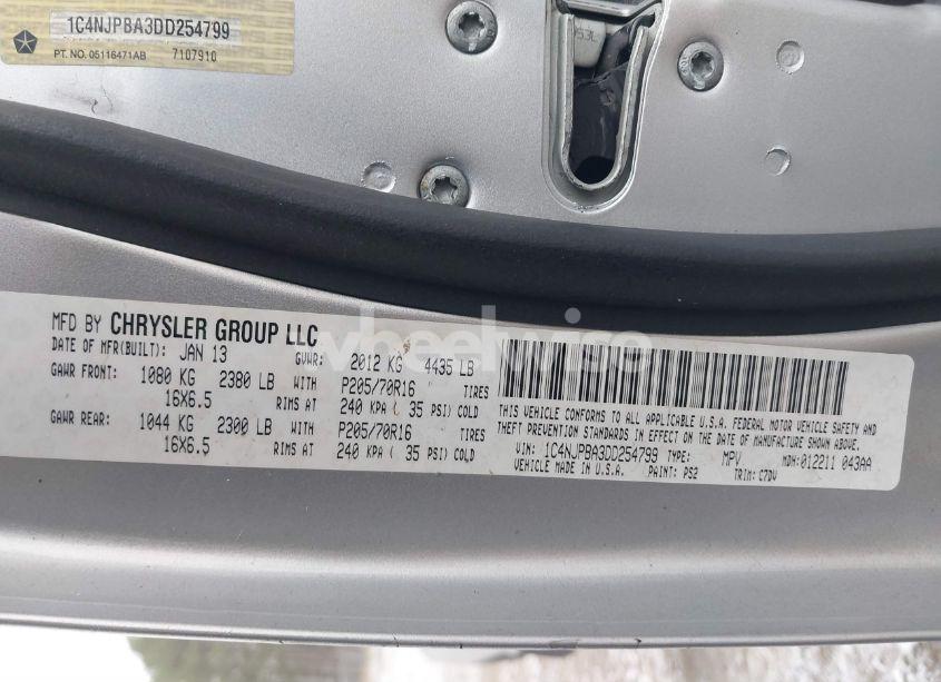 Photo 9 of 2013 Jeep Patriot SPORT (VIN 1C4NJPBA3DD254799)