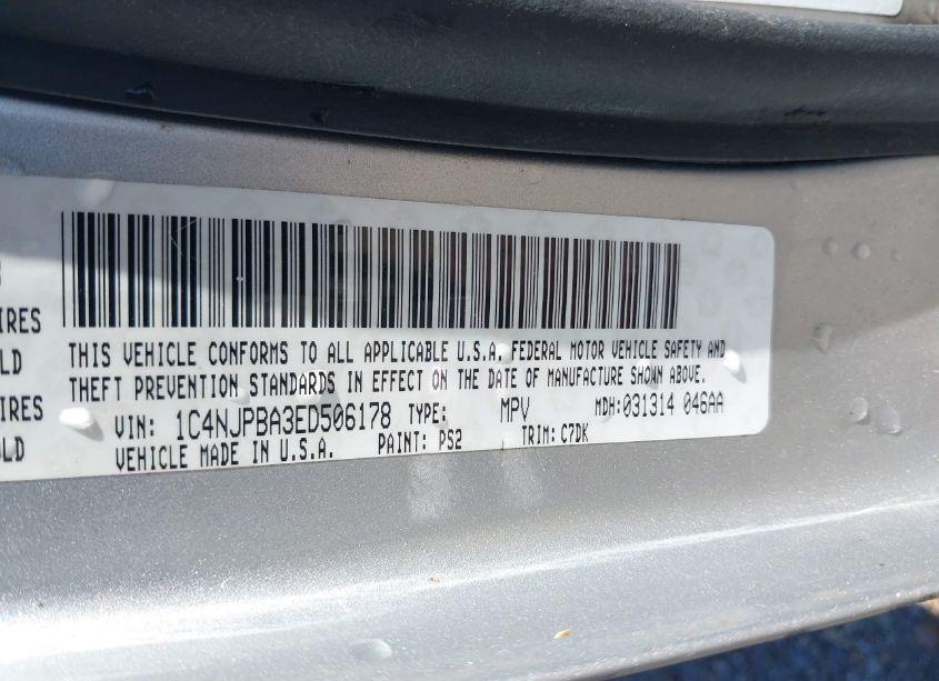 Photo 9 of 2014 Jeep Patriot SPORT (VIN 1C4NJPBA3ED506178)