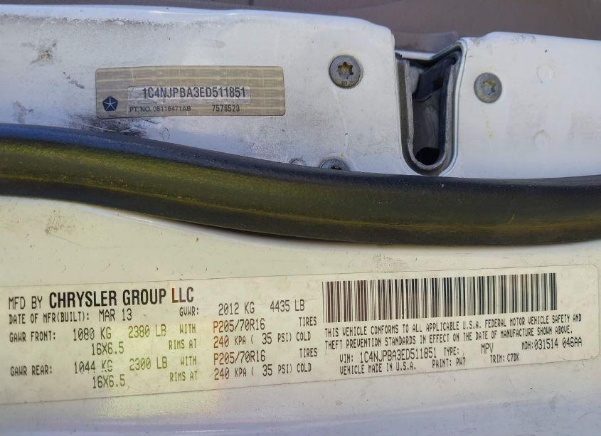 Photo 9 of 2014 Jeep Patriot SPORT (VIN 1C4NJPBA3ED511851)