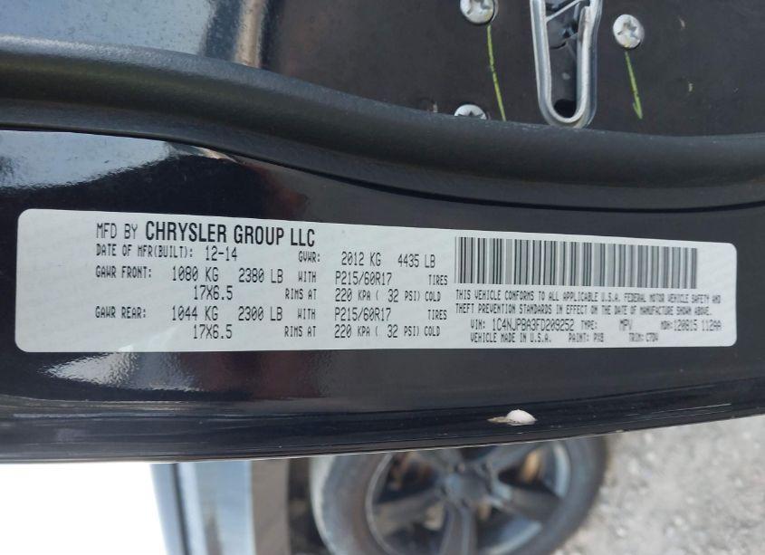 Photo 9 of 2015 Jeep Patriot ALTITUDE EDITION (VIN 1C4NJPBA3FD209252)