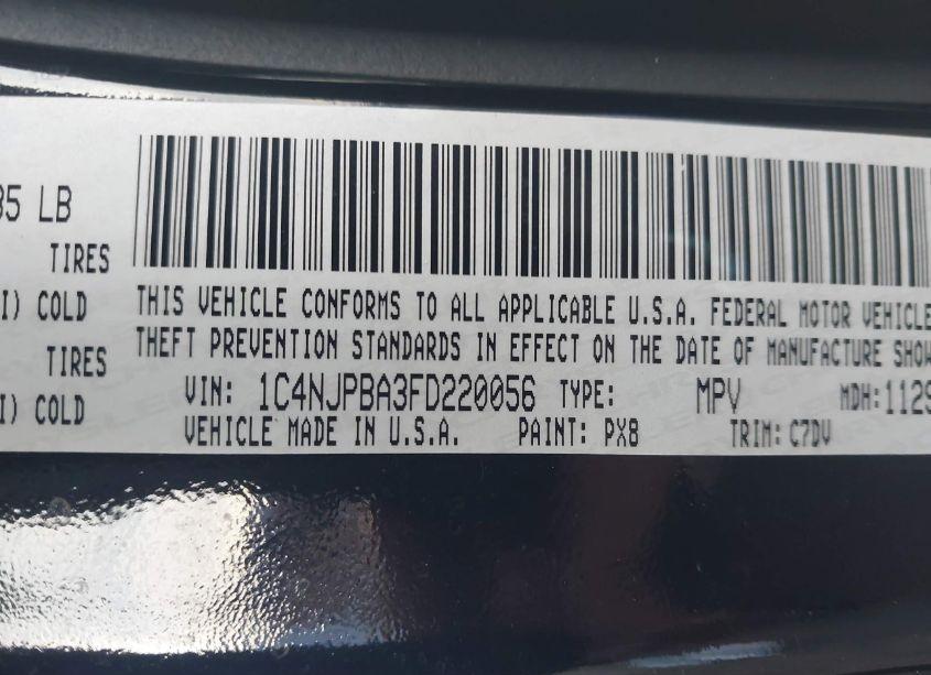 Photo 9 of 2015 Jeep Patriot ALTITUDE EDITION (VIN 1C4NJPBA3FD220056)