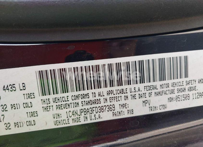 Photo 9 of 2015 Jeep Patriot ALTITUDE EDITION (VIN 1C4NJPBA3FD387369)