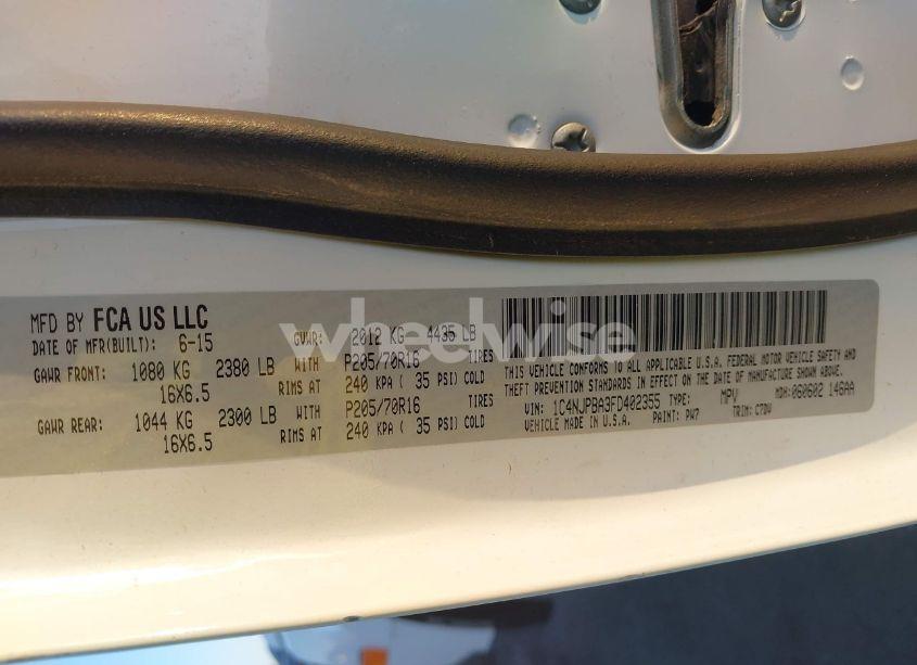 Photo 9 of 2015 Jeep Patriot SPORT (VIN 1C4NJPBA3FD402355)