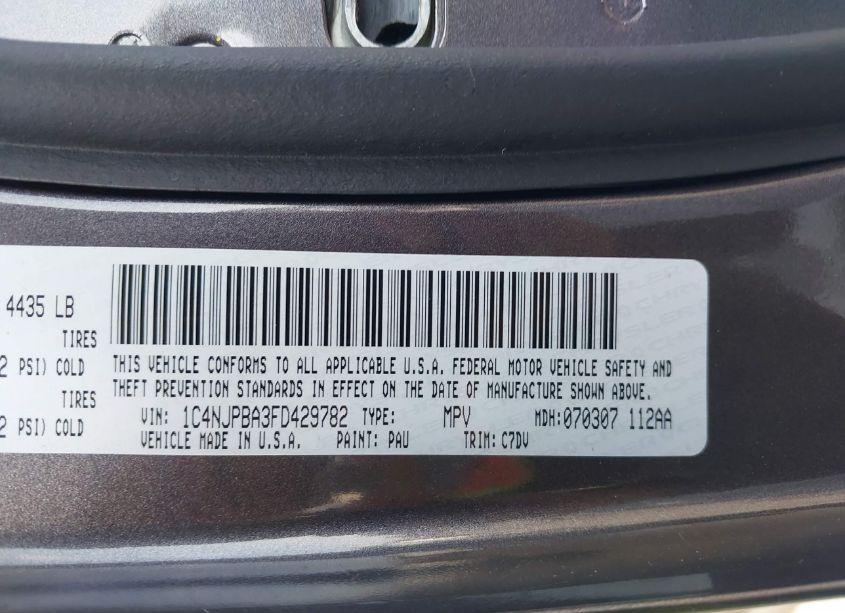 Photo 9 of 2015 Jeep Patriot ALTITUDE EDITION (VIN 1C4NJPBA3FD429782)