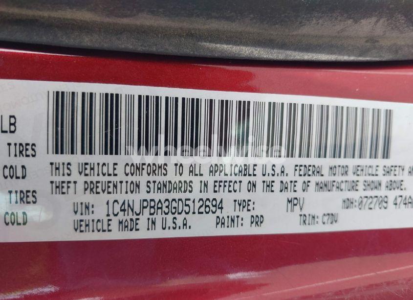 Photo 9 of 2016 Jeep Patriot SPORT (VIN 1C4NJPBA3GD512694)