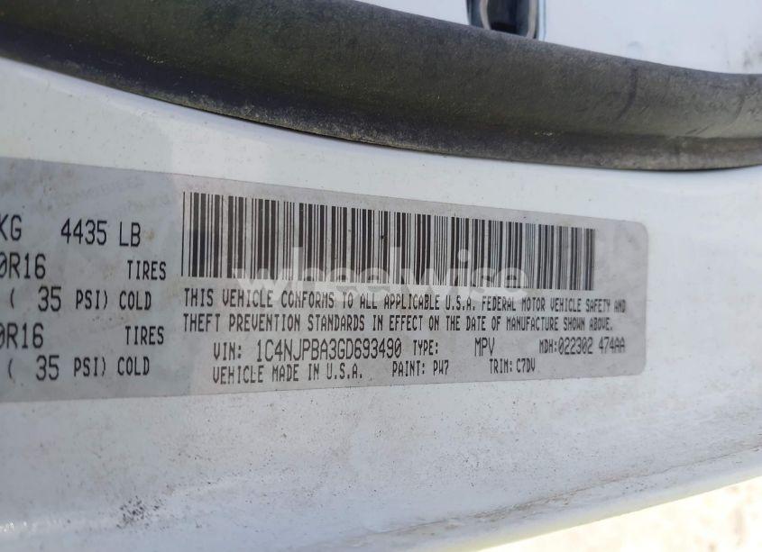 Photo 9 of 2016 Jeep Patriot SPORT (VIN 1C4NJPBA3GD693490)